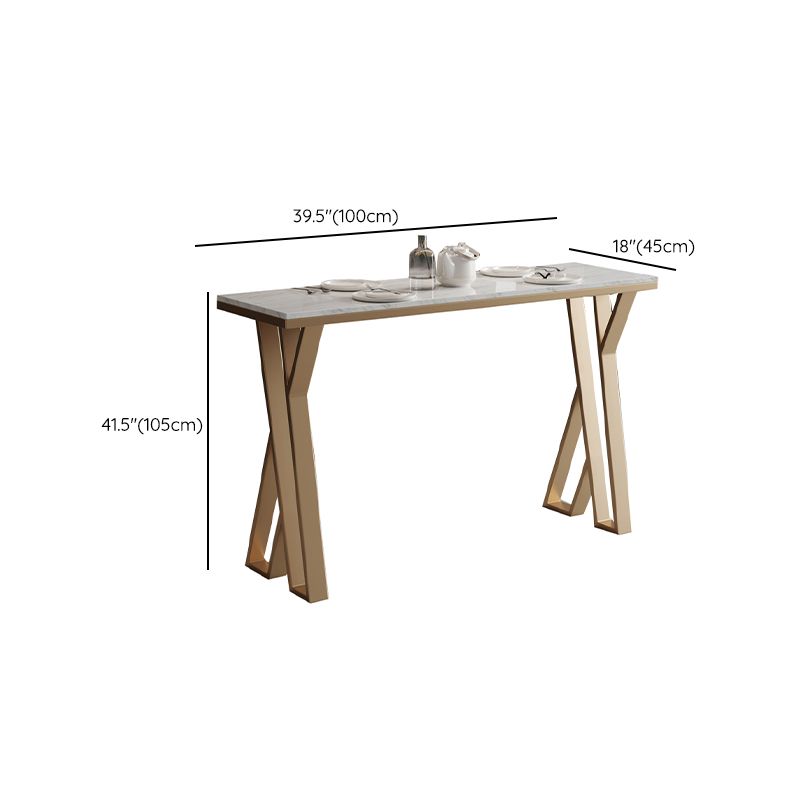Glam Stone Bar Dining Table Rectangle Bar Table for Cafe And Bar