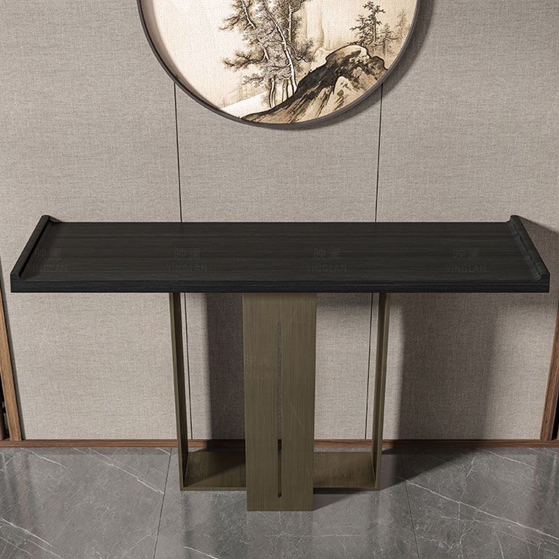 Rectangle Modern Console Table Brown/Black Wood Console Sofa Table