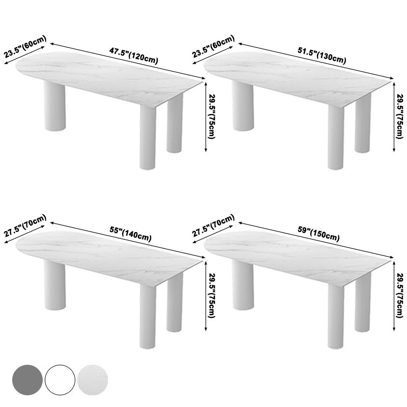 Vrije vorm driekleurige eettafel Gesinterde stenen tafel eigentijds met dubbel voetstuk