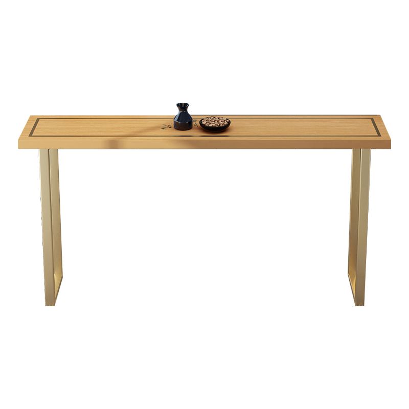 Wood Top Cocktail Bar Table Nordic Gold Frame Bar Height Table for Dining Room