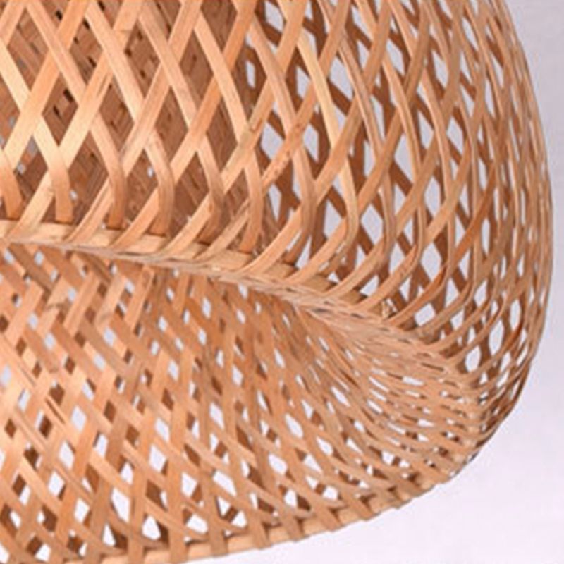 Bambú Chino Semi Flush Mount Techo de techo 1 Luz de la iluminación de montaje semi descarte para el salón y el vestíbulo