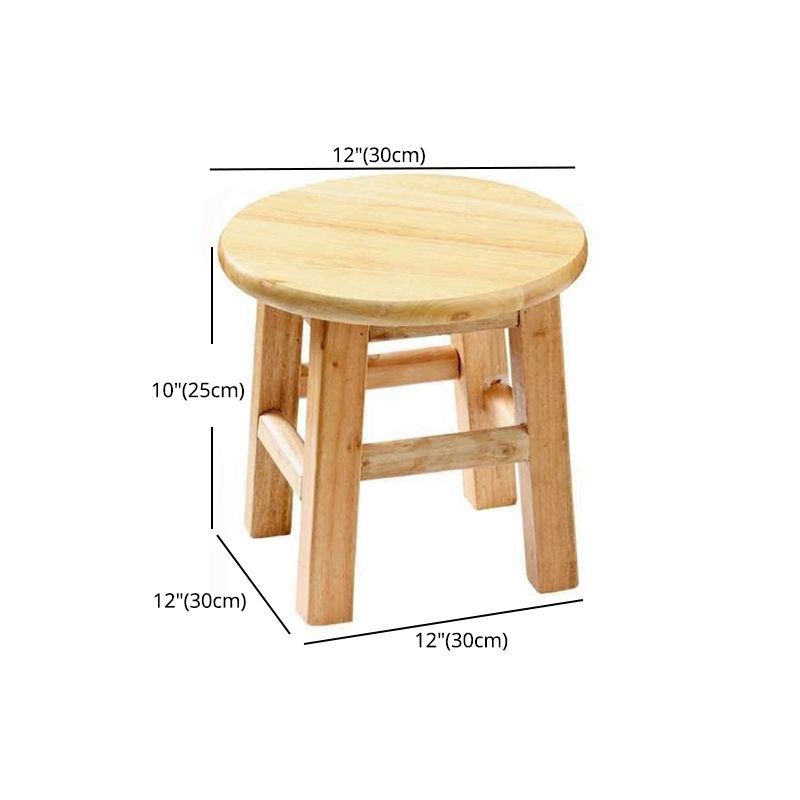 Modern Armless Counter Stool Rubber Wood Kitchen Bar Stool with Seat and Pedal