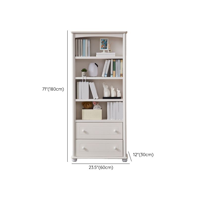 White Wooden Bookshelf Standard Shelves Included Closed Back Bookcase