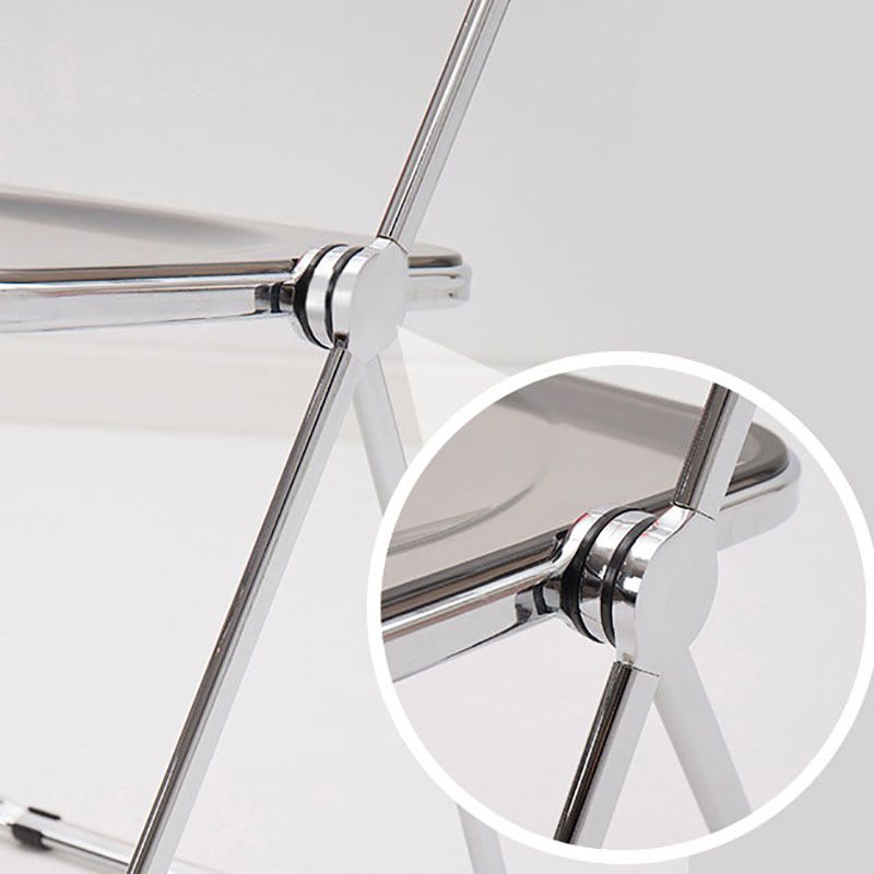 Silla lateral plegable de plástico de diseño industrial para uso doméstico Silla lateral de comedor con respaldo abierto