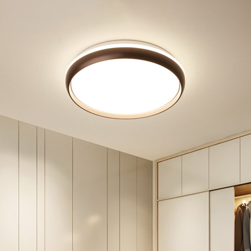 LED Living Room Flush Lighting Minimalist Black / Gold / Silver Flushmount con Circular Acrilico Shade