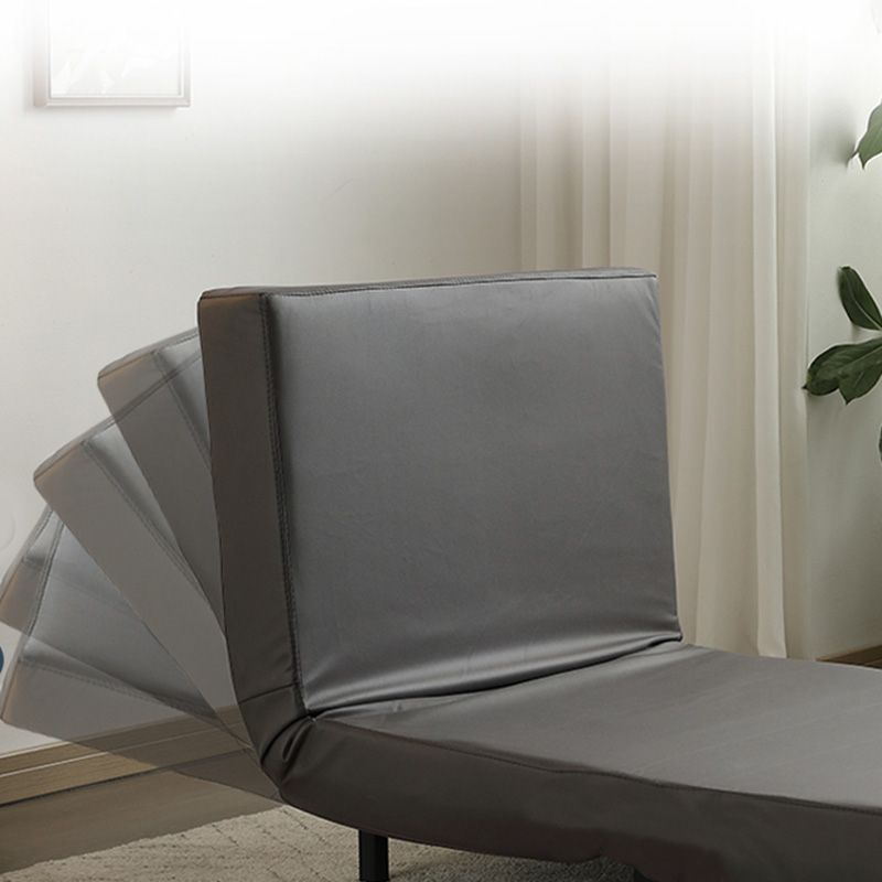 Contemporary Convertible Sofas with Tight Back in Faux Leather/Linen Blend