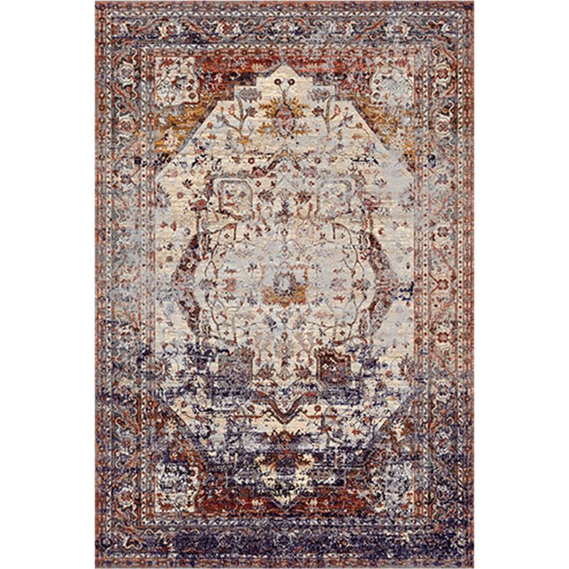 Distressed Multi Color Persian Rug Synthetics Geometric Print Carpet Washable Non-Slip Backing Stain Resistant Rug for Home