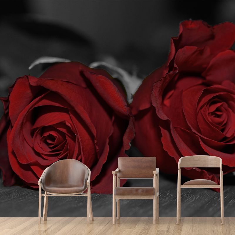 Roses Mural Wallpaper Wall Covering Mildew Resistant for Sleeping Room