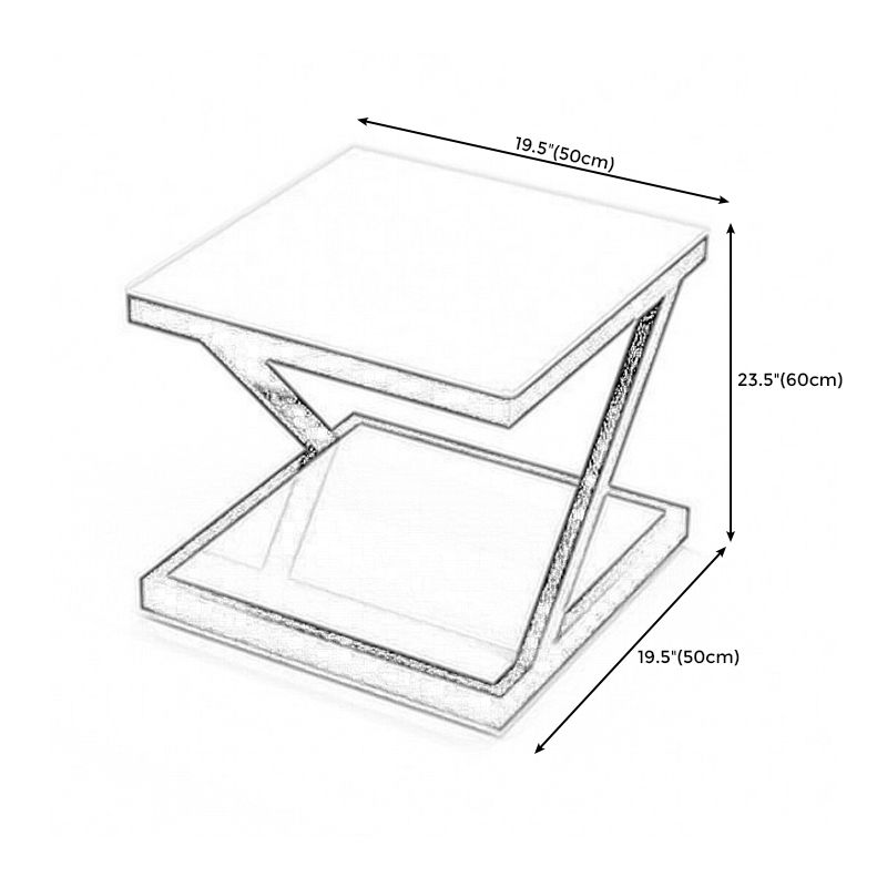 Contemporary  Abstract End Table  Side Table with Storage for Bedroom