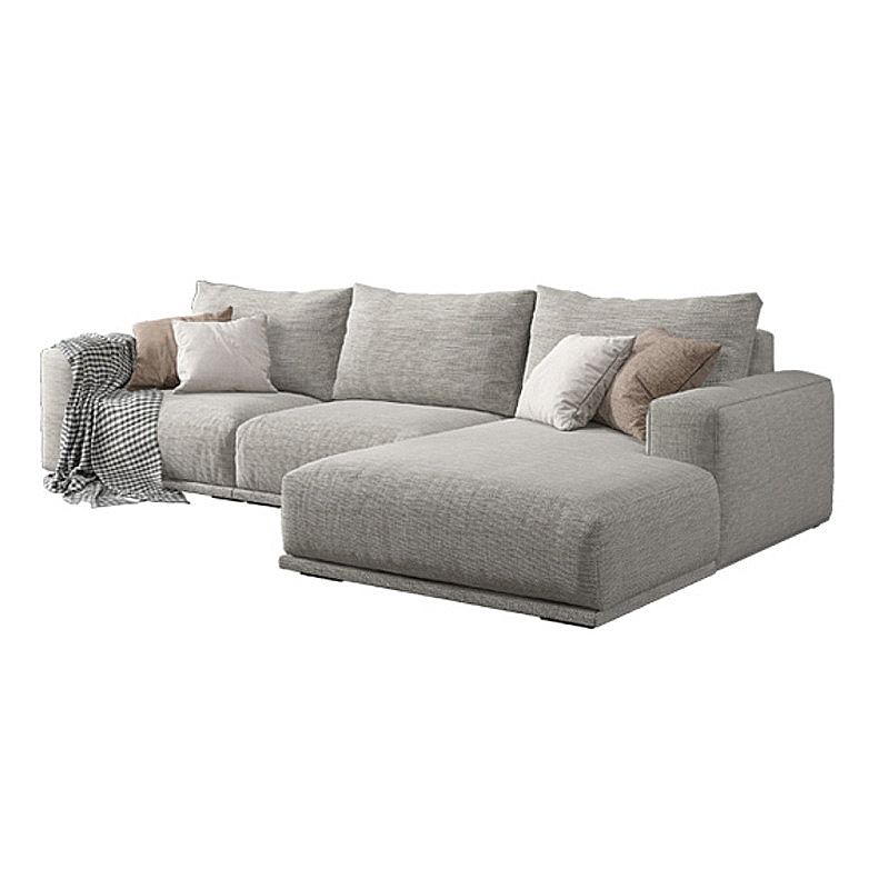 Nordic Stationary Living Room Seating Square Arm Pillows Sofa Chaise