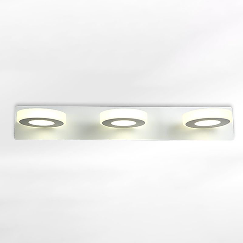 Round Shape Metal Wall Lighting Modern Multi Lights Mirror Wall Mounted Lighting in White