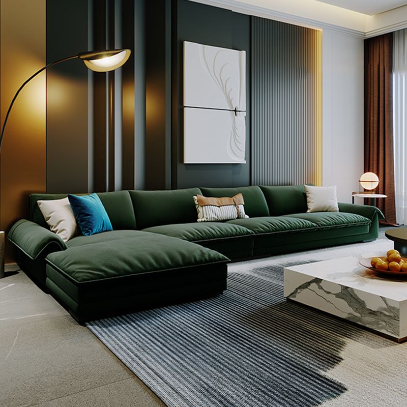 Contemporary Stationary Fabric Living Room Flared Arm Pillows Seating