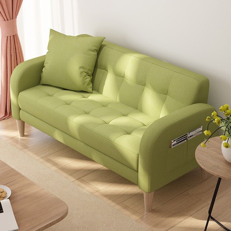 25.59'W Modern Square Arm Linen Standard Sofa for Living Room
