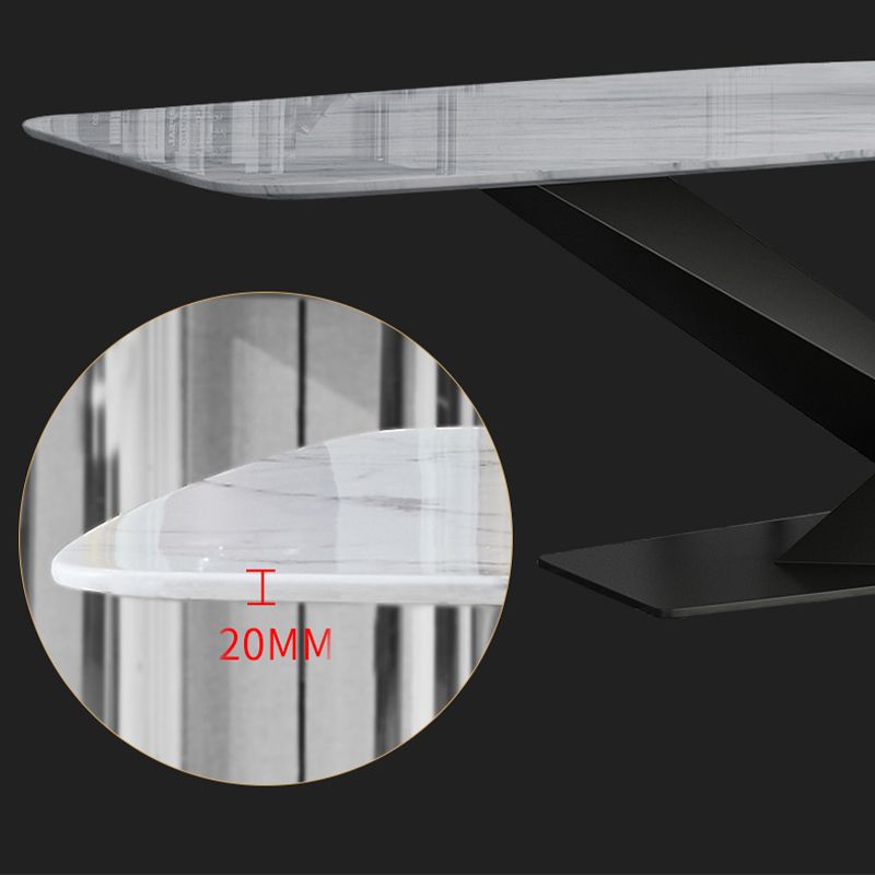 Traditional Luxury Table Metal Base Rectangle Dining Table for Home