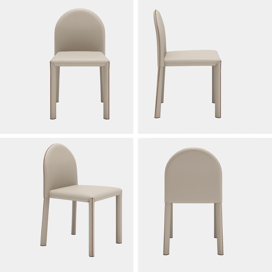 Silla de comedor de estilo moderno Silla auxiliar de cocina sin brazos con patas de metal