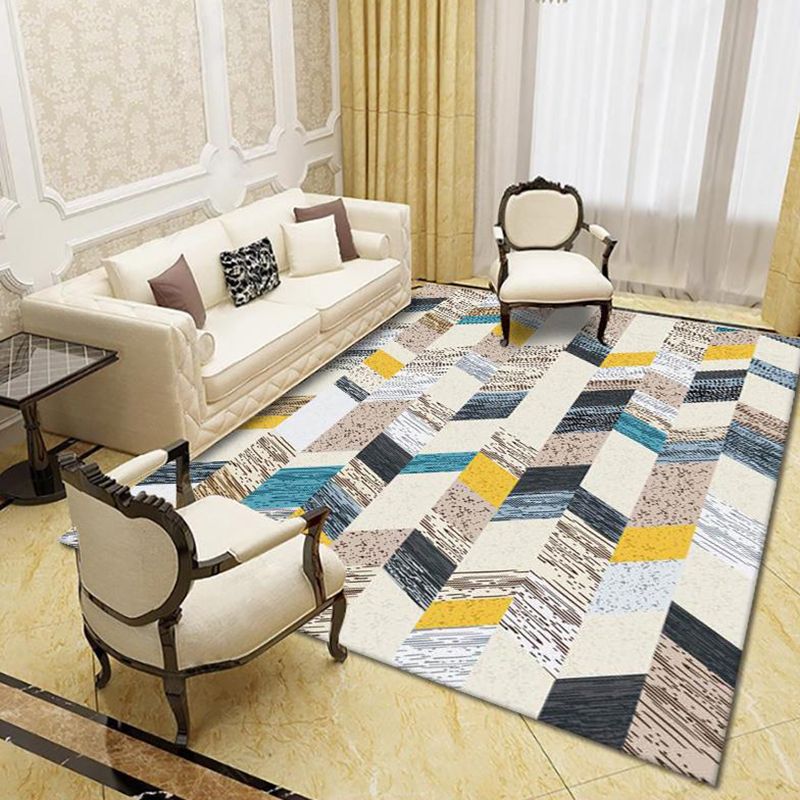 Abstract Printing Indoor Rug Polyester Rug Stain Resistant Area Carpet for Living Room