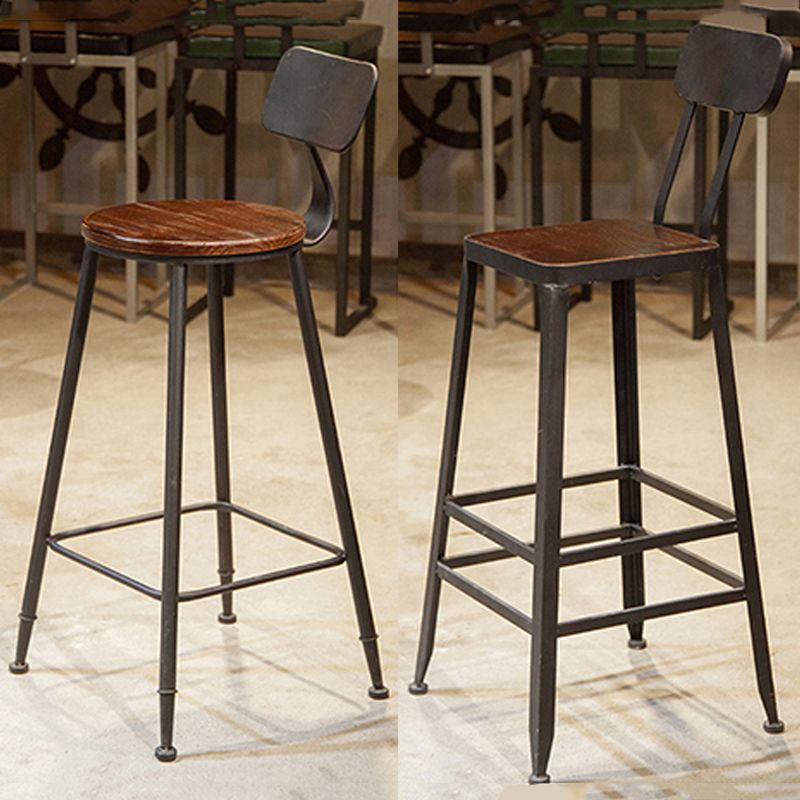 Industrial 1/7 Pieces Bar Table Set Rectangle Wood Counter Table with High Stools for Cafe