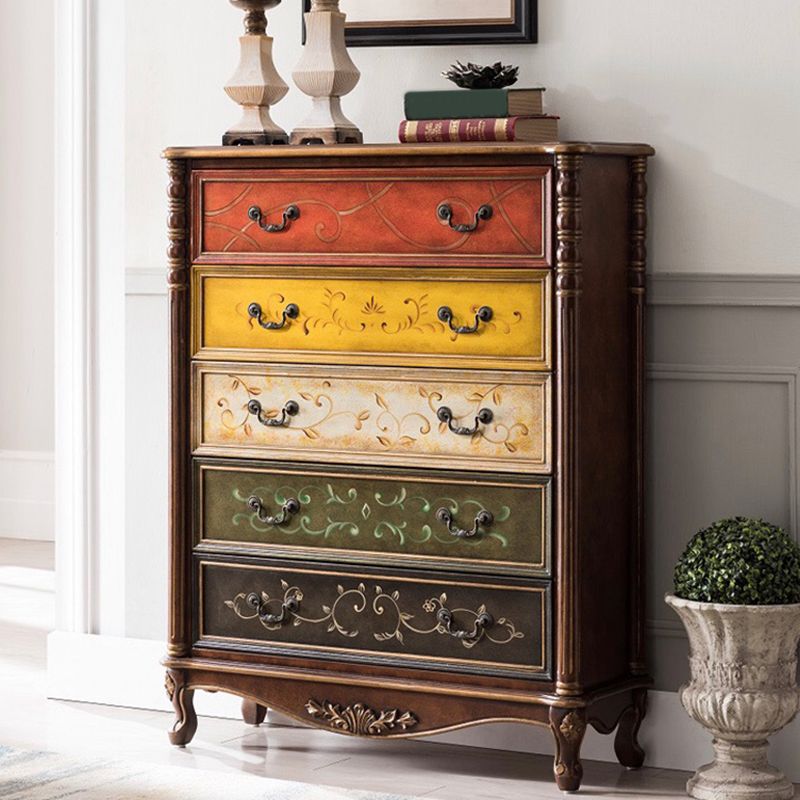 Industrial Chest with Drawers and Cabriole Legs in Distressed Wood