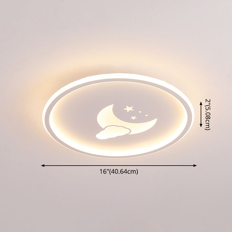 Lámparas de luz de Luna y estrella 1 lámparas modernas de techo de dormitorio incorporadas de metal ligero