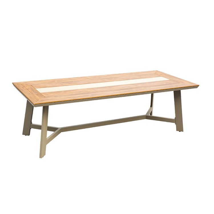 Industrial Water Resistant Dining Table Manufactured Wood Patio Table