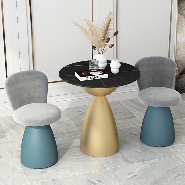 Minimalist Round Shape Sintered Stone Dining Table Standard 27.5 inch Dining Table for Kitchen