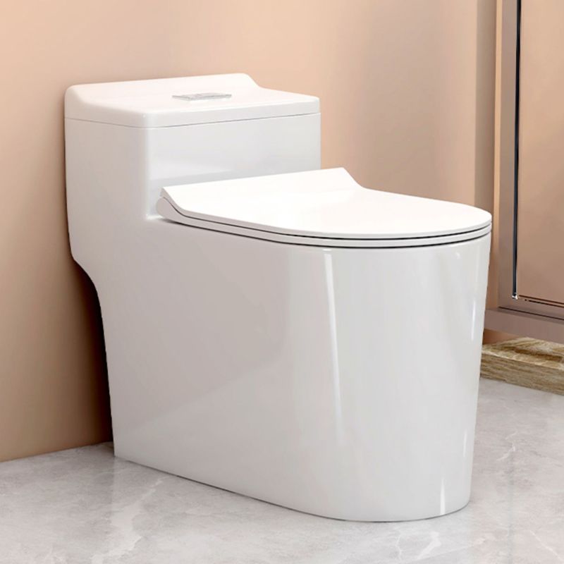 Modern Floor Mounted Toilet White Slow Close Seat Included Toilet Bowl for Washroom