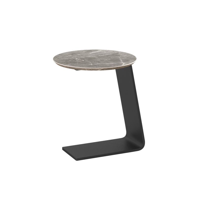 19.69" Tall Contemporary Style Side End Table Metal C Round Sofa Side Accent Table