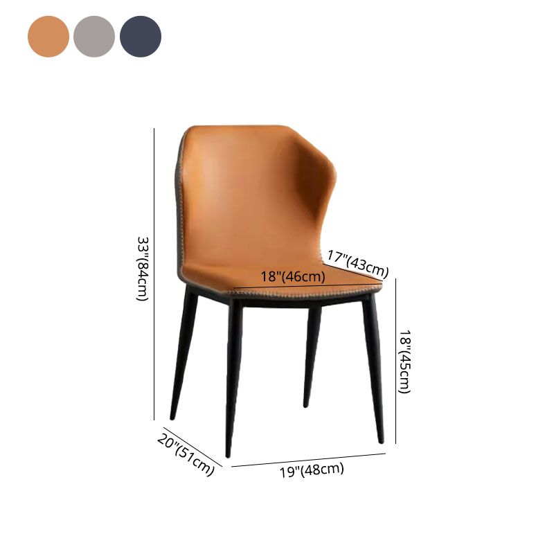Silla de comedor de cuero contemporánea con respaldo lateral para sala de conferencias