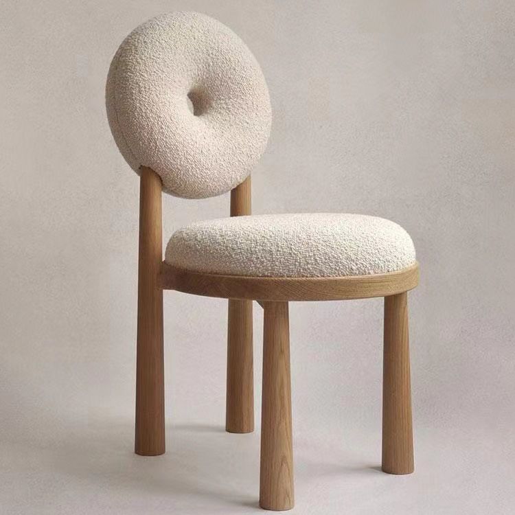 Contemporary Upholstered Armless Chair Home Metal Legs Dining Chair