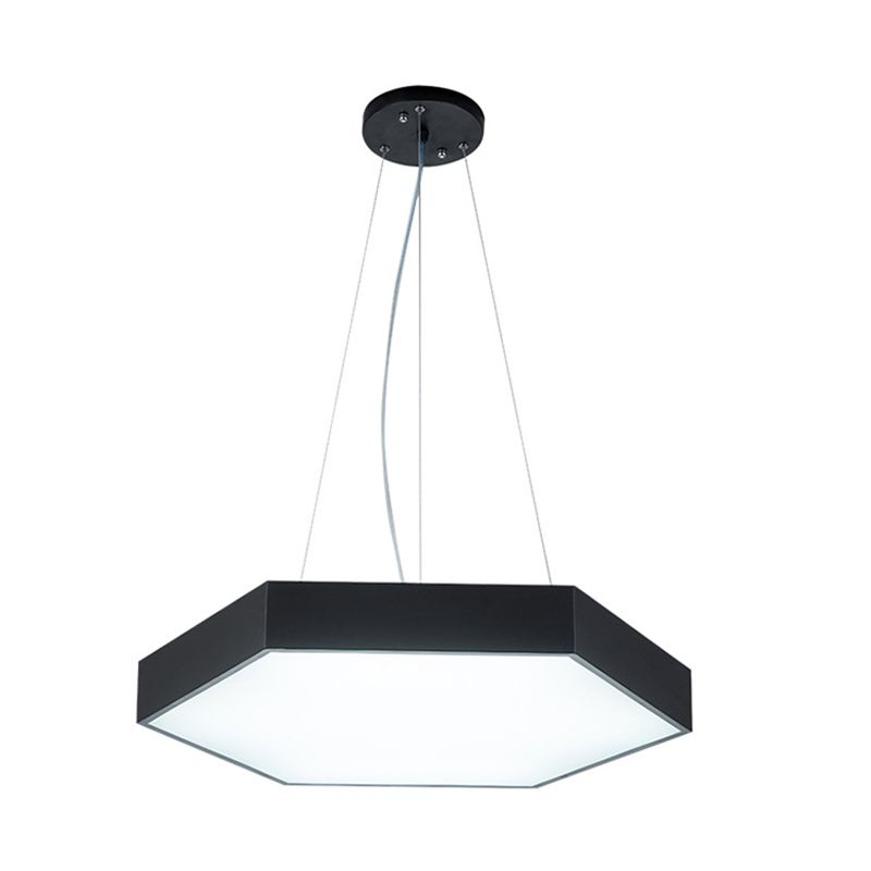 Metallic Honeycomb LED Pendant Light Simple Black/White Hanging Lamp Kit with Acrylic Diffuser, 16"/23.5"/35.5" W