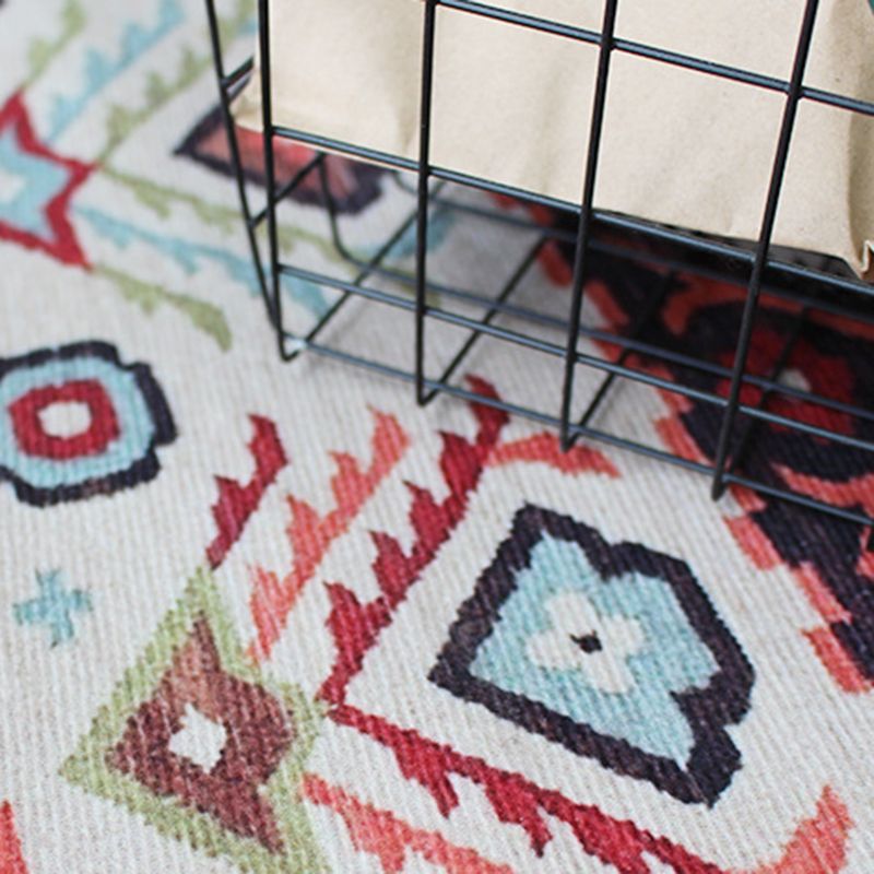 Vintage Check Rug Polyester Indoor Rug Non-Slip Area Carpet for Living Room and Bedroom