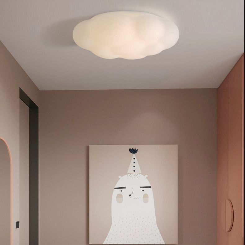 Single Modern White Flush Mount Lighting Acrylic LED Ceiling Light for Bedroom