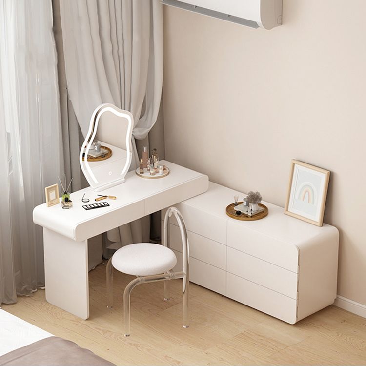 Modern Lighted Mirror Vanity Tables Bedroom Makeup Vanity Desk Table with Drawer