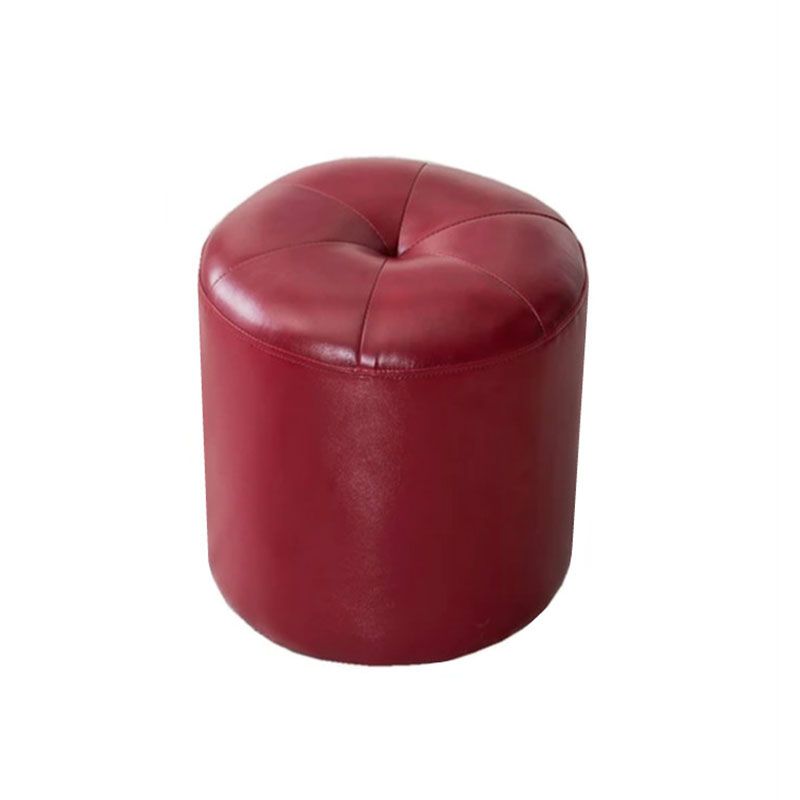 Genuine Leather Standard Stool Modern Style Simple Round Stool