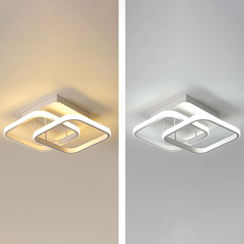 Moderne stijl 2-lichts plafondinbouwverlichting Geometrische metalen semi-led inbouwarmatuur