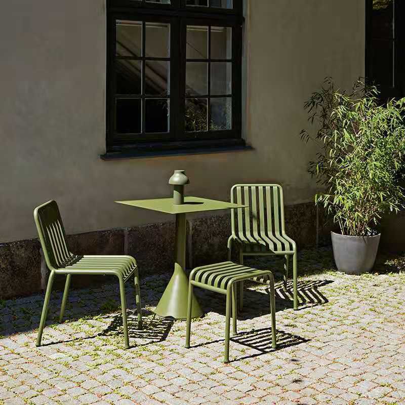 1/2/3/4 Pcs Metal Bistro Set for Small Places Contemporary Green Bistro Table Set