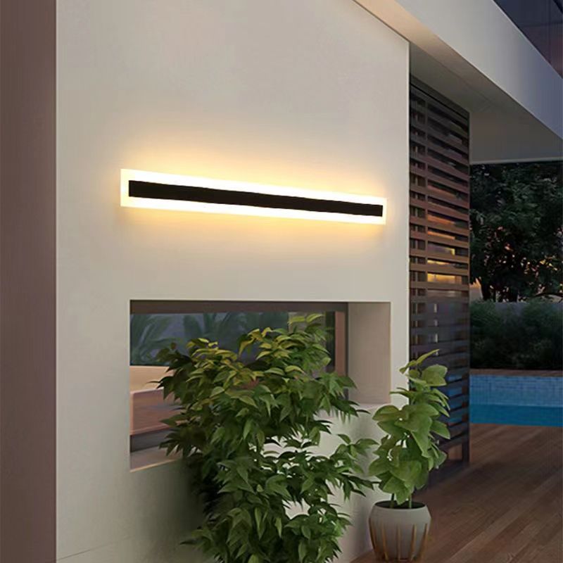 Metall Linearer Schatten Wandleuchten Moderner Stil ein leichtem Lichtmontage Licht in Schwarz