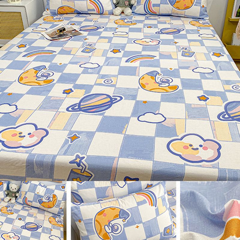 Cotton Bed Sheet Patterned Breathable Fade Resistant Soft Bed Sheet Set