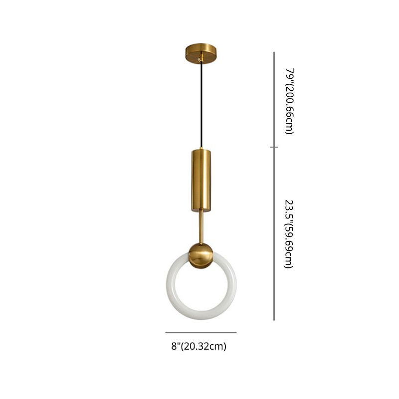 Suspension de suspension anneau lumière moderne de style moderne LED PLAN PLENDANT BLANC