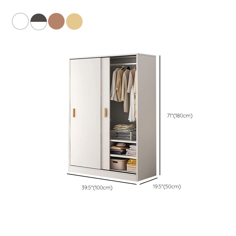 Contemporary Wood Frame Wardrobe Freestanding Wardrobe with 2 Soft Close Doors