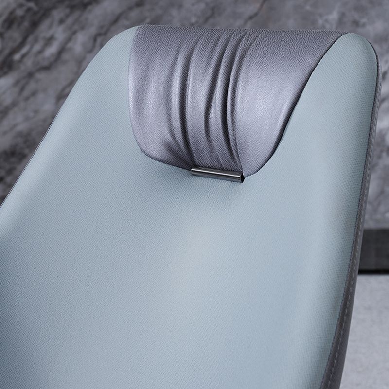 Industrial Style Faux Leather Chairs Armless Side Chairs with Metal Legs for Home Use