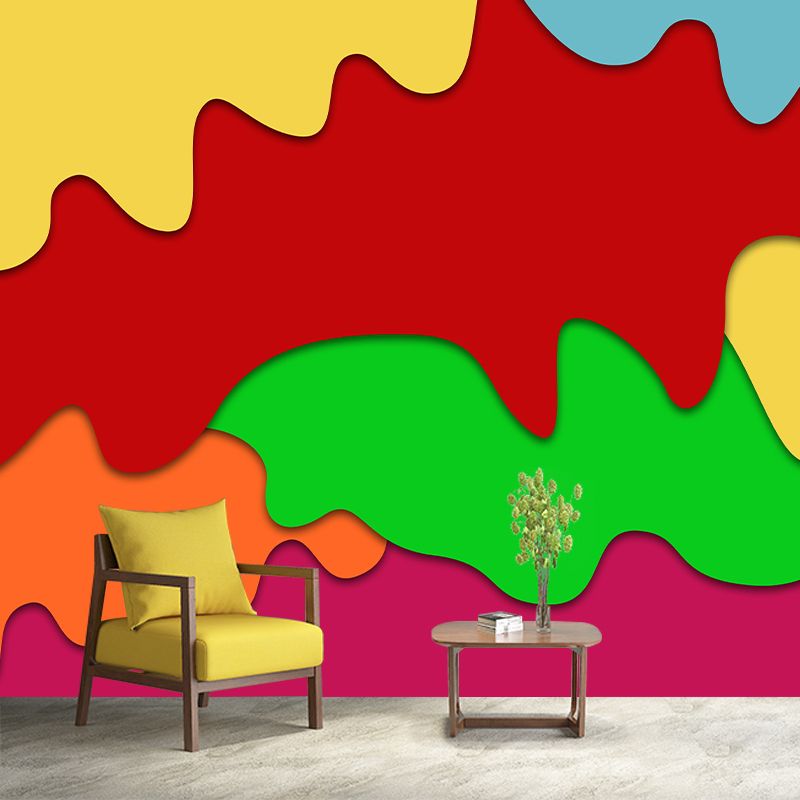 Peinture murale abstraite de couleurs vives, décoration écologique pour la décoration murale