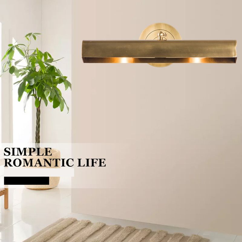 Luce a specchio vanità in ottone in ottone Light da 16 "Luce rettangolare di scarico rettangolare per bagno