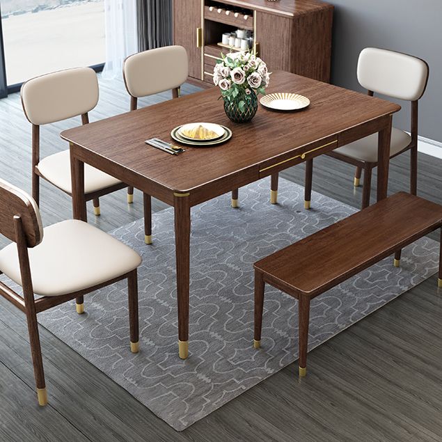 Luxe walnoottafel voor restaurant rechthoek houten eettafel met 4 poten
