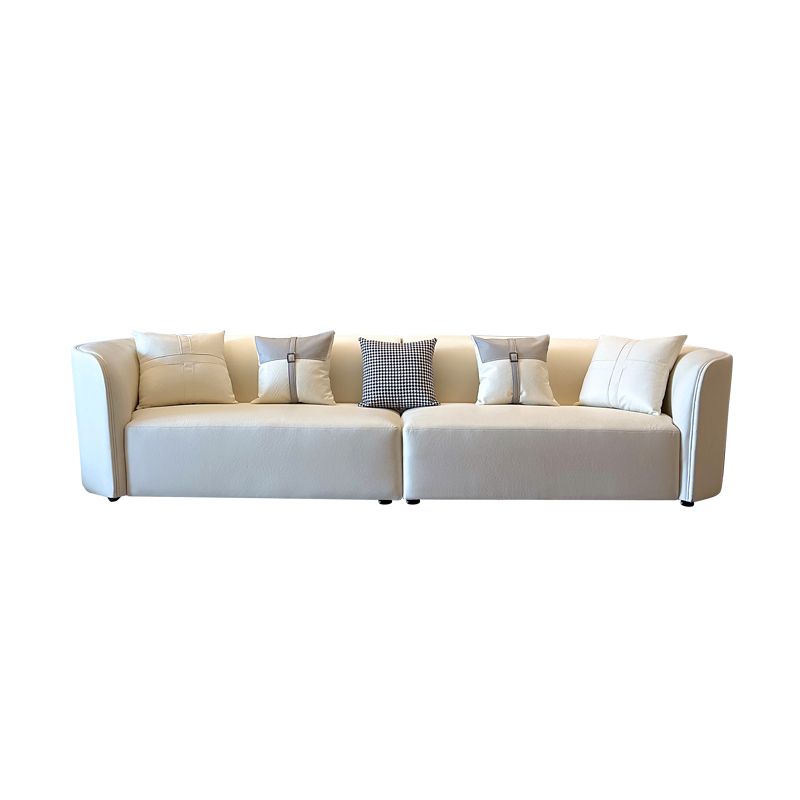 Stain-Resistant Modern Faux Leather Sofa/Sectional Pillowed Back Cushions