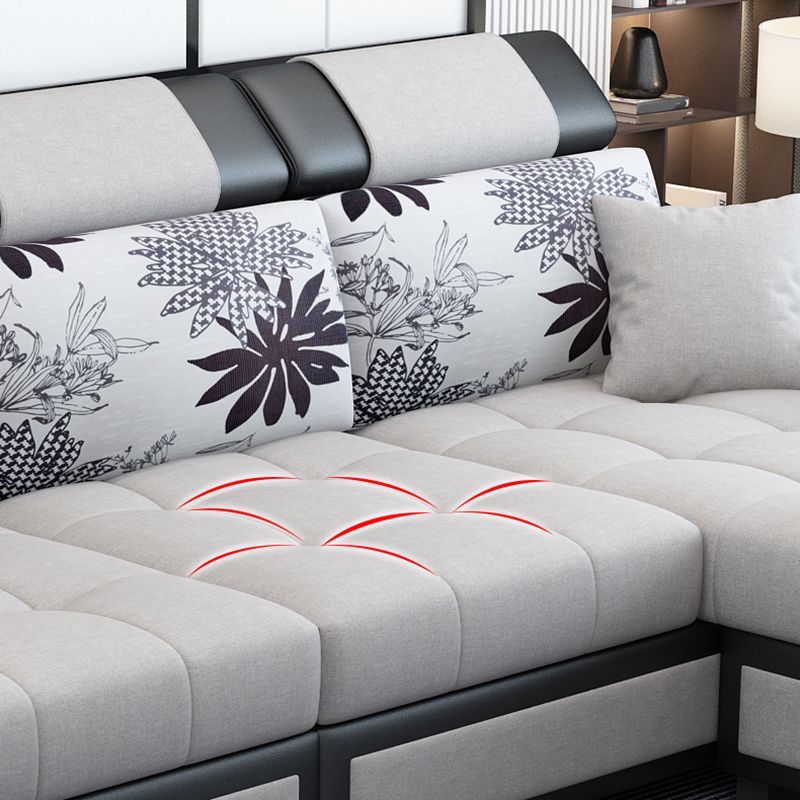 106.3"D x 57"W x 35.43"H Sloped Arm Sectionals, Modern High Back Sofa with Slipcovered