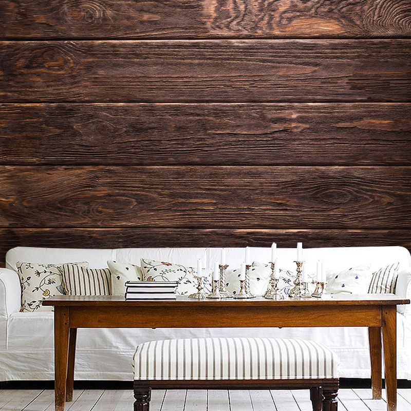 Industrial Style Wood Grain Mural Decorative Mildew Resistant Wall Covering