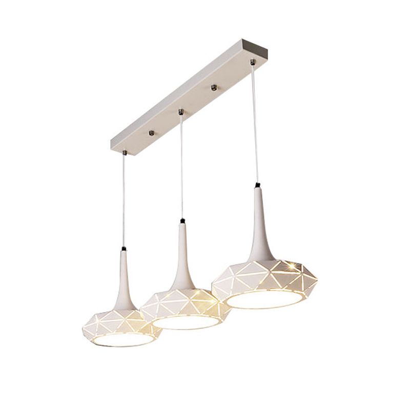 Lámpara de techo redondo mínimo colgante de clúster de comedor LED de metal en luz cálida/blanca con dosel redondo/lineal