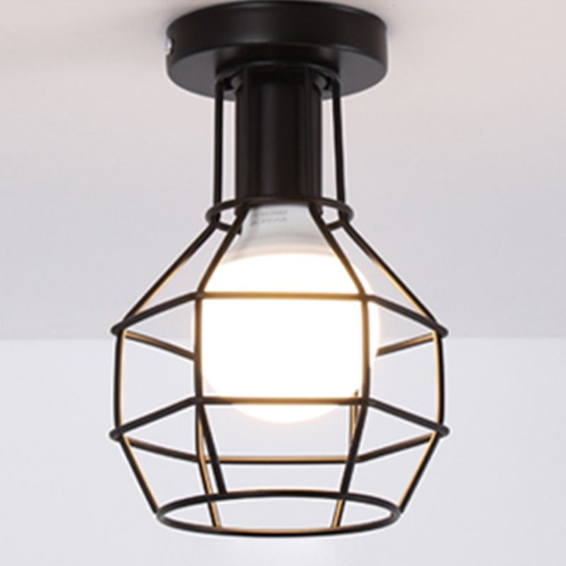 1-light Ceiling Mounted Light Industrial Style Close to Ceiling Light