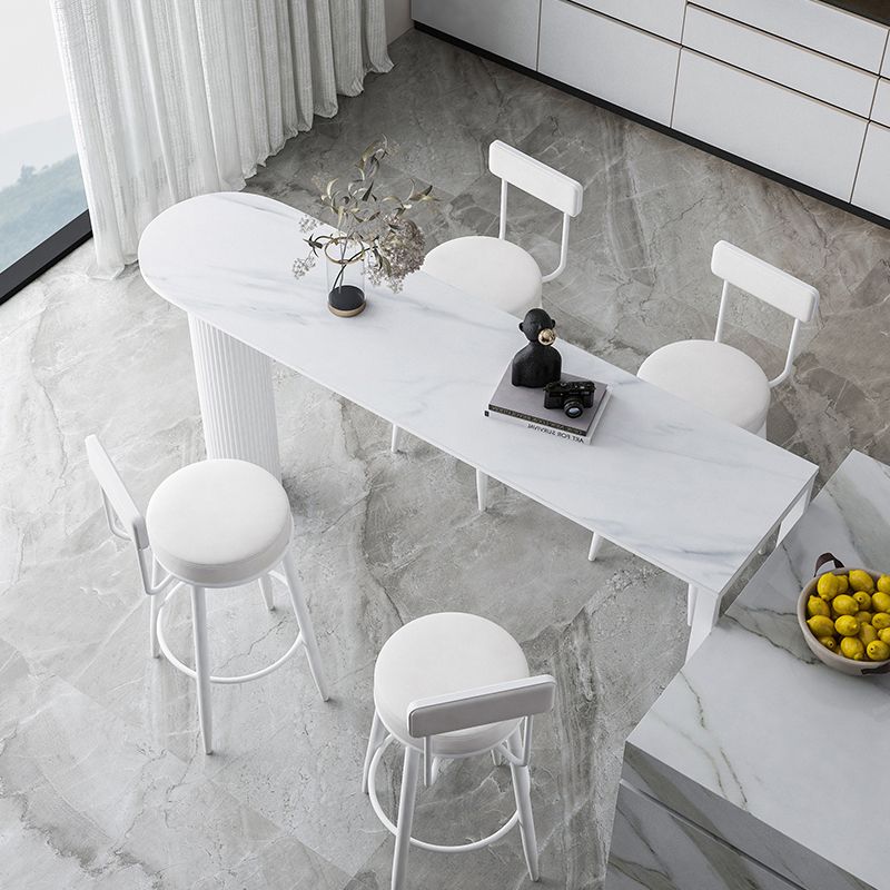 Scandinavian Upholstered Stools for Home Armless Low Back Stools with 4 Metal Legs